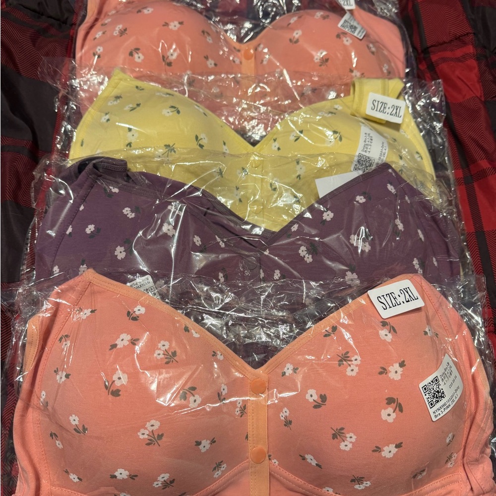 Floral Women's Intimates Set - Purple, Yellow, Orange